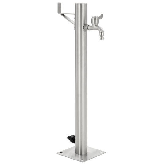 vidaXL Puutarhan hanapylväs pyöreä ruostumaton teräs 65 cm