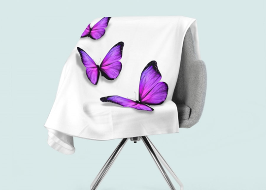 Torkkupeitto Purple Batterfly 130x150 cm