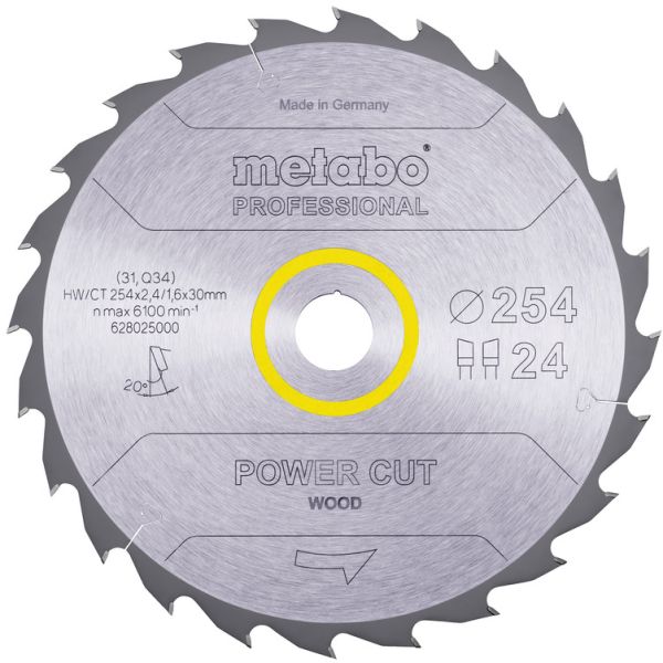 Metabo 628025000 Sahanterä 254x30 mm, 24T