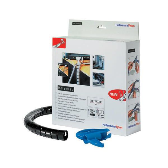 Hellermann Tyton Helawrap Sidontaspiraali 2 m, musta Ø16 mm