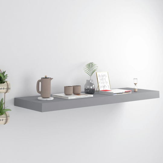 vidaXL Kelluva seinähylly harmaa 80x23,5x3,8 cm MDF