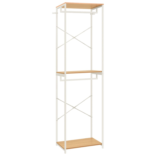 vidaXL Vaatekaappi valkoinen/tammi 60x40x213 cm metalli ja lastulevy
