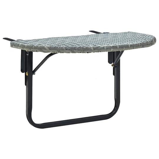 vidaXL Parvekepöytä harmaa 60x60x40 cm polyrottinki
