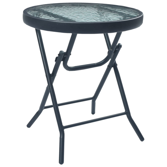 vidaXL Bistropöytä musta 40x46 cm teräs ja lasi