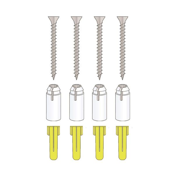 Alarmtech 5015360 Korotusholkki tulpalla ja ruuvilla, 4 kpl