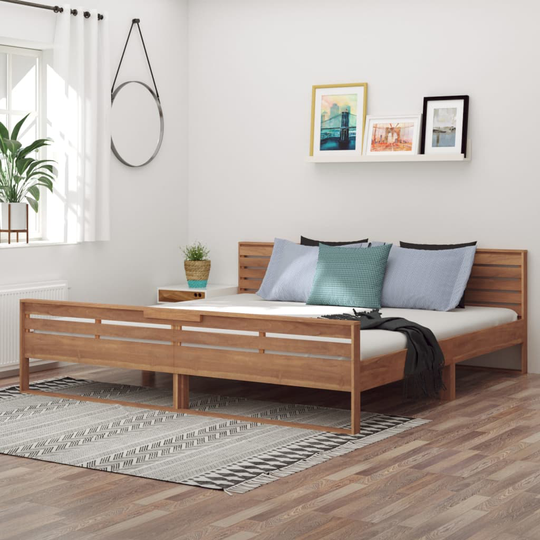 vidaXL Sängynrunko täysi tiikki 200x200 cm