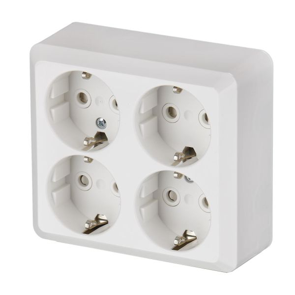 ABB 404EA Seinäpistorasia 4-osainen, pinta-asennettava, IP20
