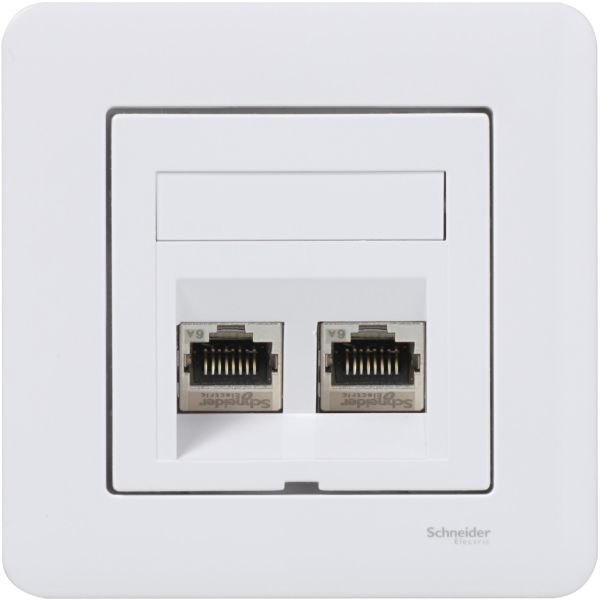 Schneider Electric WDE002438 Modulaarinen pistorasia täyspeitelevyllä Kalteva