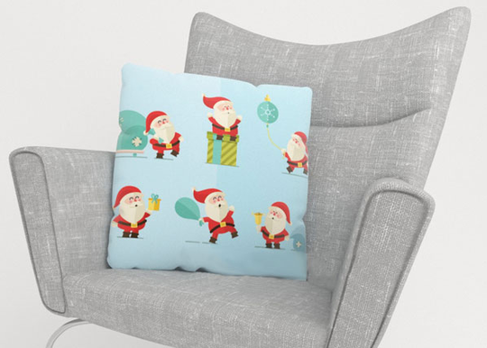 Koristetyynyliina HAPPY SANTAS 45x45 cm