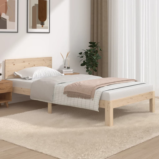 vidaXL Sängynrunko täysi mänty 100x200 cm