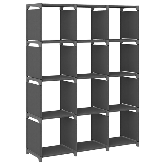 vidaXL 12 kuution esittelyhylly harmaa 103x30x141 cm kangas