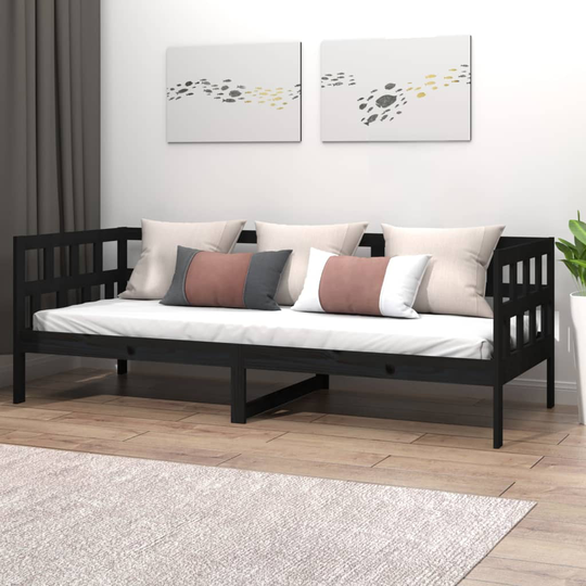 vidaXL Sohvasänky musta täysi mänty 80x200 cm