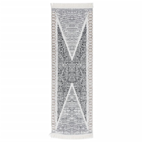 vidaXL Matto musta ja harmaa 80x300 cm puuvilla