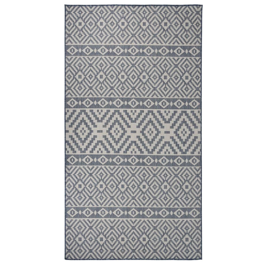 vidaXL Ulkomatto Flatweave 80x150 cm siniset raidat