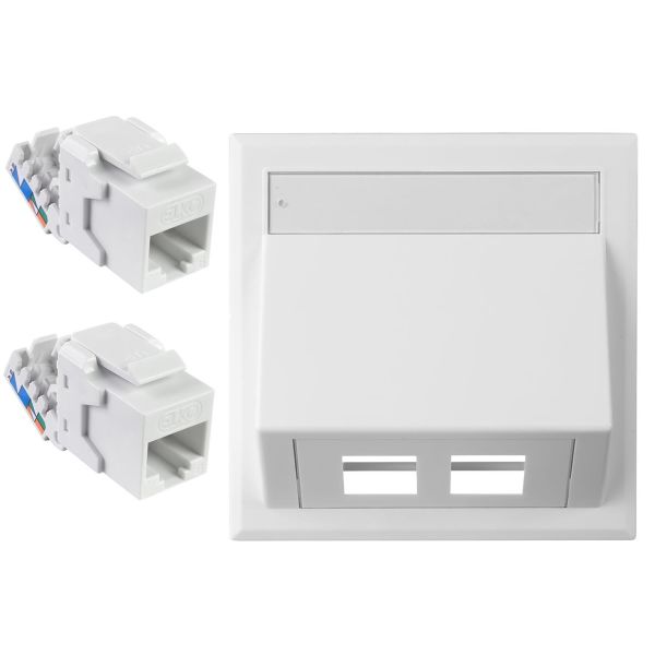 Elko EKO02853 Pistorasiasetti 2x RJ45, suojaamaton
