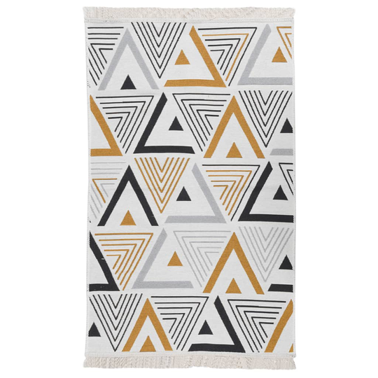 vidaXL Matto keltainen ja harmaa 120x180 cm puuvilla