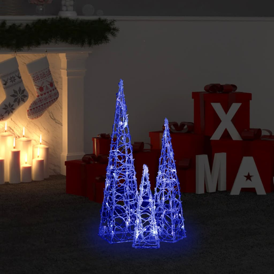 vidaXL LED koristevalokartiosarja sininen akryyli 30/45/60 cm