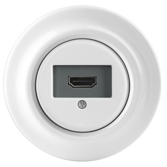 ABB Decento HDMI-liitäntärasia valkoinen, posliini