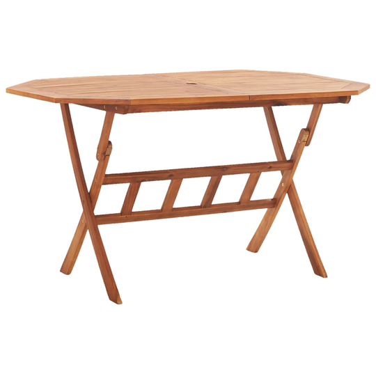 vidaXL Kokoontaittuva puutarhapöytä 135x85x75 cm täysi akaasiapuu
