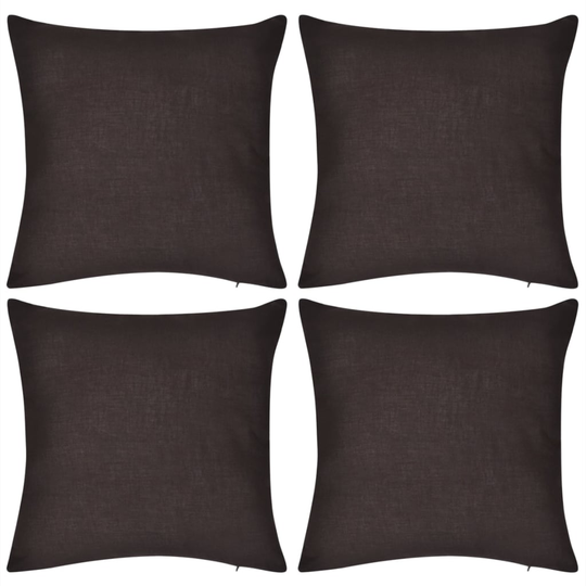 vidaXL Ruskea Tyynynpäällinen 4 kpl Puuvilla 50 x 50 cm
