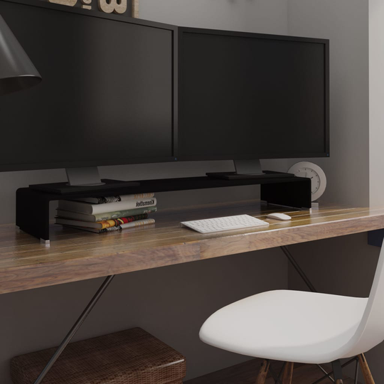 vidaXL TV-taso/Näyttöteline Musta lasi 110x30x13 cm
