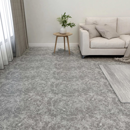 vidaXL Itsekiinnittyvä lattialankku 55 kpl PVC 5,11 m² betoninharmaa