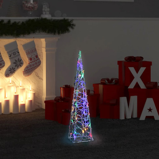 vidaXL LED koristevalokartio monivärinen akryyli 60 cm