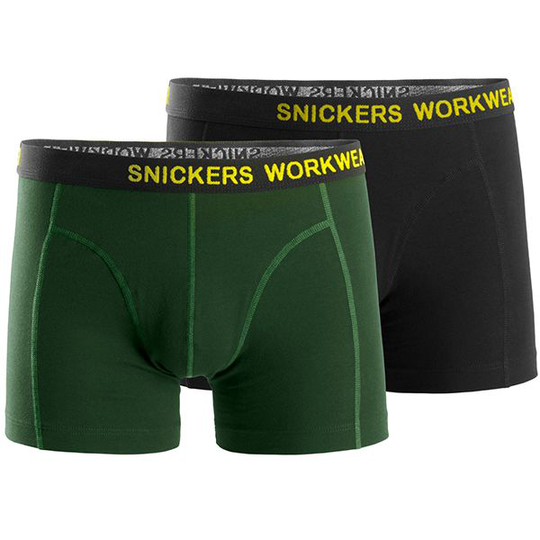 Snickers 9436 Alushousut musta/metsänvihreä, 2 kpl/pakkaus XS