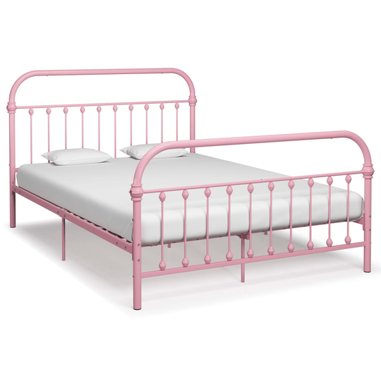 vidaXL Sängynrunko pinkki metalli 160x200 cm