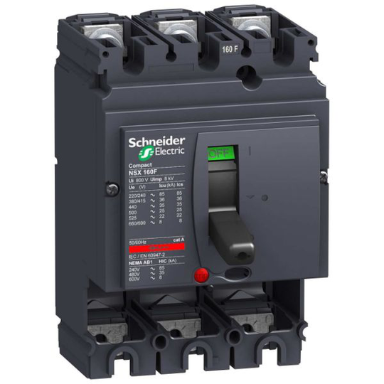 Schneider Electric NSX160F Virtakatkaisin 3-napainen 160 A, 36 kA