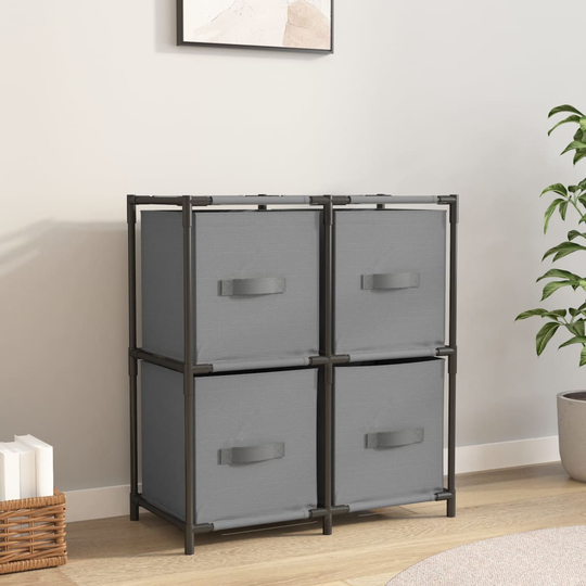 vidaXL Varastokaappi 4 kangaskorilla harmaa 63x30x71 cm teräs