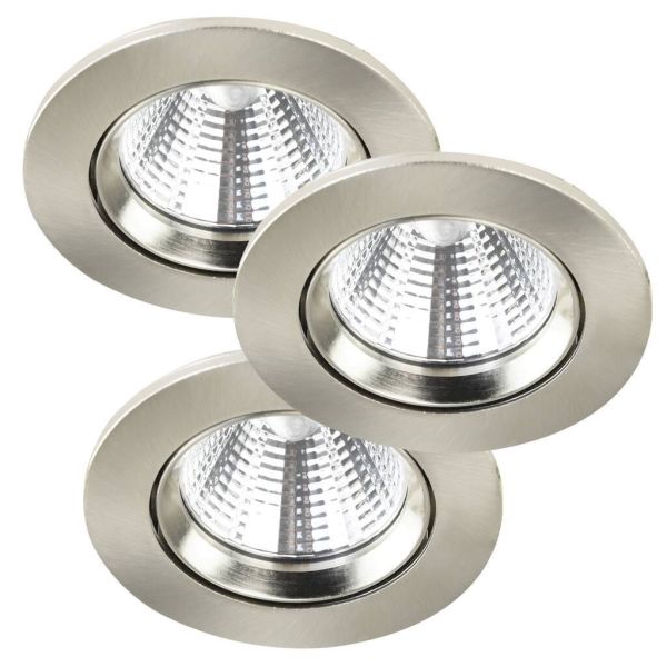 Nordlux FREMONT 47580132 Kohdevalaisin LED, 3 kpl, asennus rakenteen sisään, IP23 Harjattu teräs