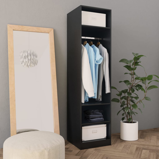 vidaXL Vaatekaappi musta 50x50x200 cm lastulevy