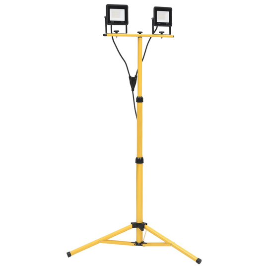 vidaXL LED-valonheitin kolmijalalla 2x50 W lämmin valkoinen