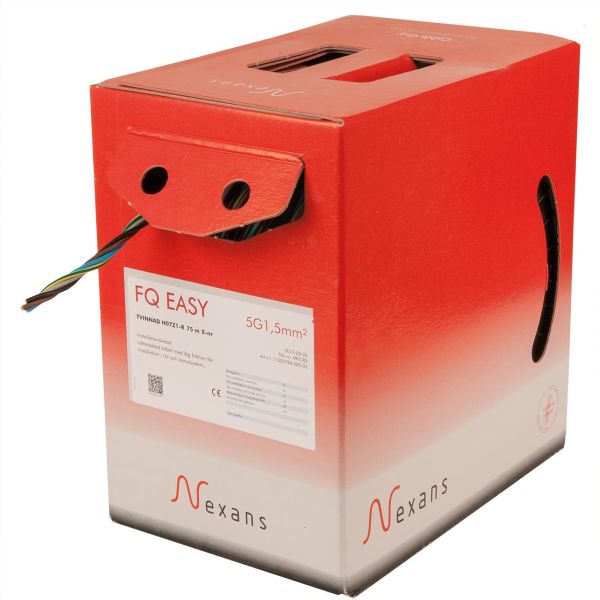 Nexans FQ Easy Asennuskaapeli H07Z1-R, 450/750 V, kerrattu 3G1,5 mm²