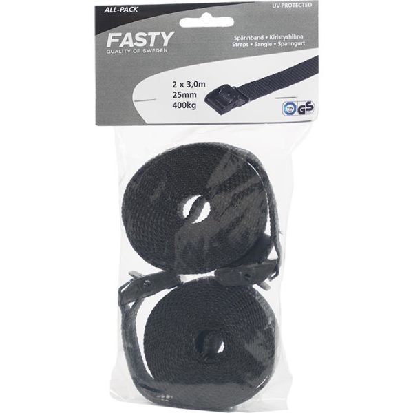 Fasty 158 Kiristyshihna 2 kpl:n pakkaus, All-pakkaus Musta, 3000 mm