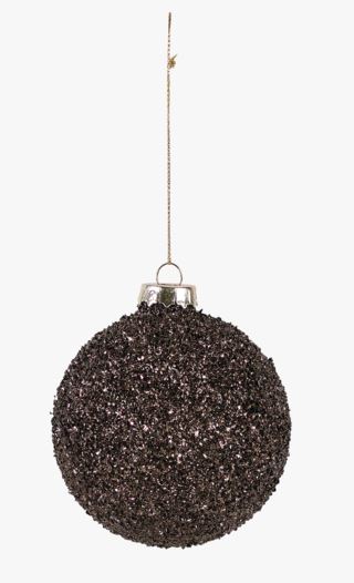 Glitter joulupallo tummanruskea