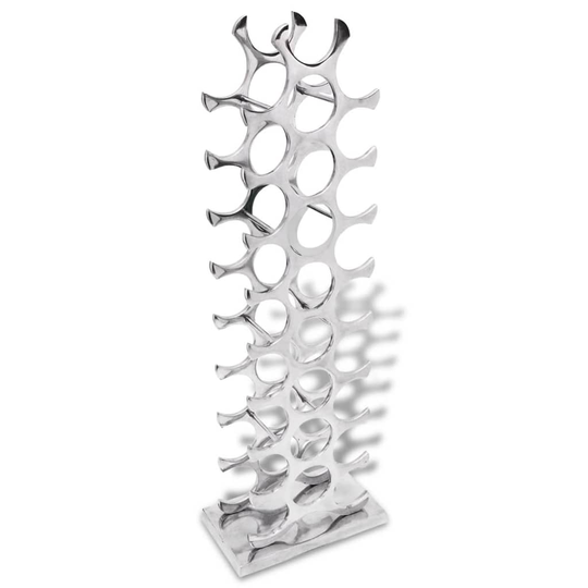 vidaXL Viiniteline Alumiini Hopea 27 Pullolle