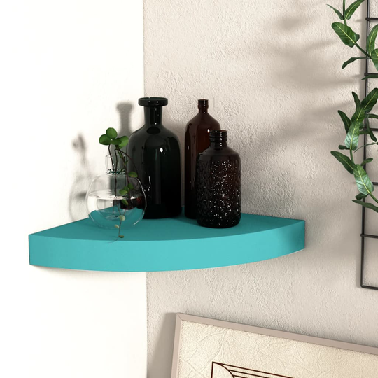 vidaXL Seinäkulmahylly sininen 35x35x3,8 cm MDF