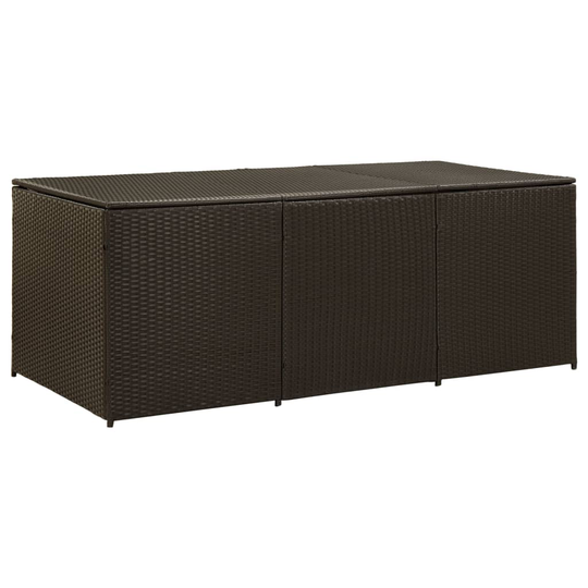vidaXL Puutarhan säilytyslaatikko polyrottinki 180x90x75 cm ruskea