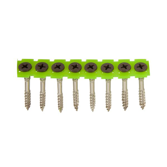 ESSVE 537615 Julkisivuruuvi 4,2x52 mm, ruostumaton/haponkestävä A4, nauhoitettu. Ruskea, 1000 kpl:n pakkaus