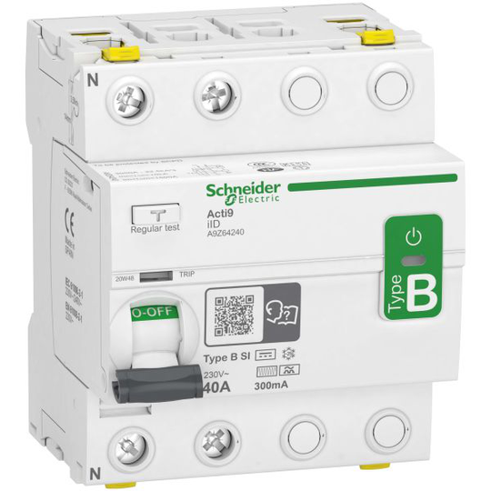 Schneider Electric Acti9 iID Vikavirtasuoja B-SI, 2-napainen 40A, 300mA