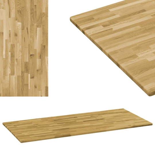 vidaXL Pöytälevy kiinteä tammipuu suorakaide 23 mm 140x60 cm