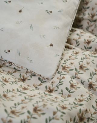 Ditsy percale pussilakanasetti percalea oliivinvihreä