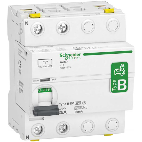 Schneider Electric Acti9 iID Vikavirtasuoja B-EV, 2-napainen 25A, 30mA