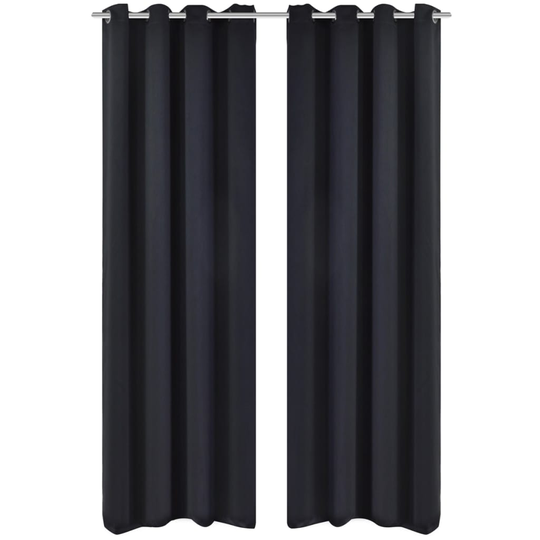 vidaXL Pimennysverhot purjerenkailla 2 kpl 135x175 cm Musta