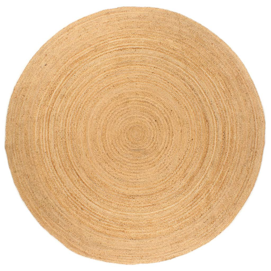 vidaXL Matto punottu juutti 240 cm pyöreä