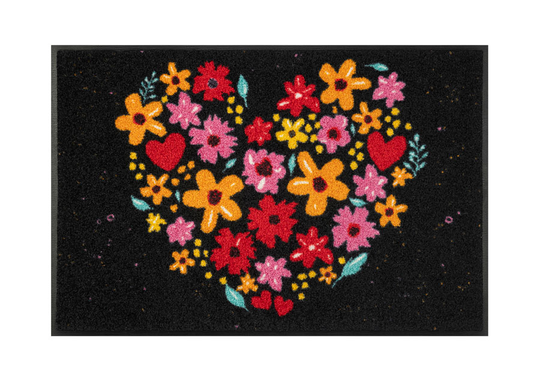 Kynnysmatto Flower Heart 50x75 cm