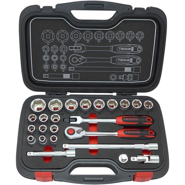 Tecos T-2024 Hylsysarja 24 osaa, 1/2"