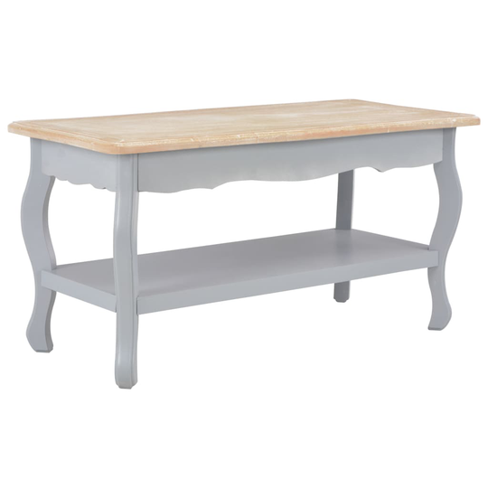 vidaXL Sohvapöytä harmaa ja ruskea 87,5x42x44 cm täysi mänty